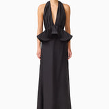 ELLIATT (black) Fiorina halter peplum maxi