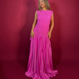 SOLACE LONDON (pink) Sofija pleated gown