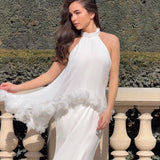 ELLIATT (white) Poppy cape maxi