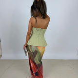 SHE IS OLLA (flower green) Marcelle strapless maxi