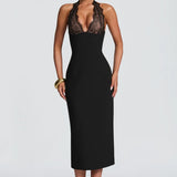 BABYBOO (black) Fiorenza lace midi
