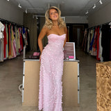 MANNING CARTELL (pink) Enchantment flower strapless maxi