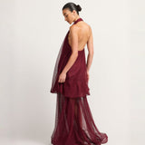 TOJHA (wine red) Denzelle halter maxi set
