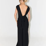 ODD MUSE (black) drape back gown