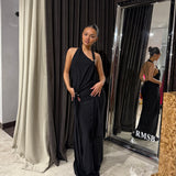 MISHA (black) Rivera one shoulder maxi