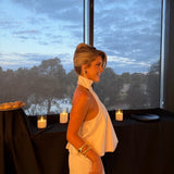 ONE OF OTHERS (white) halter top and skirt set