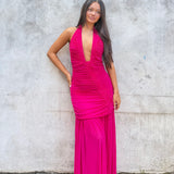 CHRISTOPHER ESBER (pink) Orion slinky halter gown