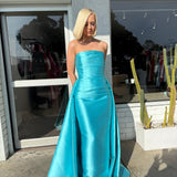SOLACE LONDON (sky blue) strapless gown