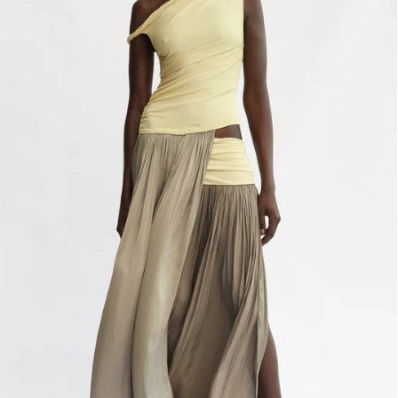 BEC AND BRIDGE (citrus yellow/grey) Serene Boatneck mesh maxi