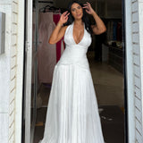 CUSTOM MADE (white) halter gown