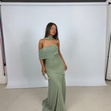 BY NICOLA (green) Fiesta off shoulder maxi