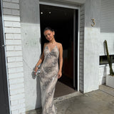 SUBOO (snake) Aquarius sequin slip maxi