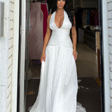 CUSTOM MADE (white) halter gown
