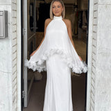 ELLIATT (white) Poppy cape maxi