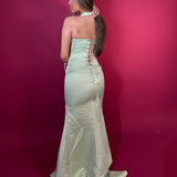 CUSTOM MADE (matcha green) halter gown