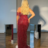 VILDANE KAMEROLLI (red) Angelina Draped Beaded Gown