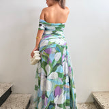 ACLER (green/purple) Richdore one shoulder maxi