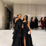 AJE (black) Pandorea halter frill maxi