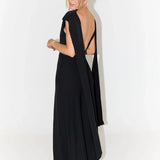 ODD MUSE (black) drape back gown