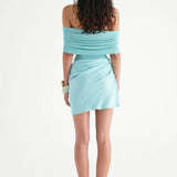BENNI (blue) Nico off shoulder mini