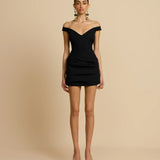 ARCINA ORI (black) Avery off shoulder mini