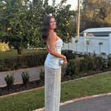 ELIYA THE LABEL (silver) Gia corset sequin maxi