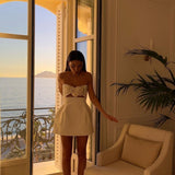 YOJANI BOUTQUE (white) Valencia strapless flower mini