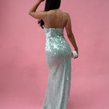 MISHA (mint/aqua) Sapphire Sequin gown