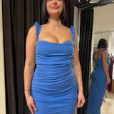 SIR THE LABEL (blue) Azul ruched midi