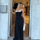 JEFRESEI (black) Nicolette strapless pleated maxi