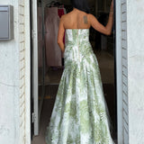 AJE (green) Reflector native floral corset maxi