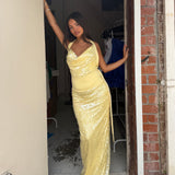 DECONDUARTE (yellow) Lilou sequin maxi