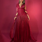 CUSTOM MADE (red) halter gown