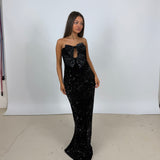 TOJHA (black) Harlynne sequin strapless maxi