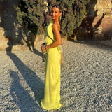 SELEZZA LONDON (yellow) Chiffon maxi