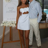 YOJANI BOUTQUE (white) Valencia strapless flower mini