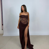 NATALIE ROLT (brown) Sloane lace maxi