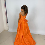 LEO LIN (orange) Illiana rose flower gown
