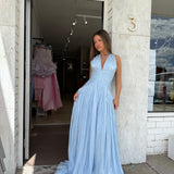 CUSTOM MADE (blue) halter gown