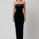 EFFIE KATS (black/VELVET) MONROE GOWN strapless maxi