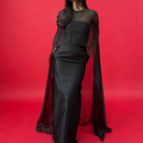 HUONG (black) Lynette cape maxi
