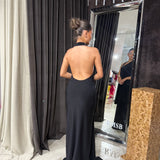 MISHA (black) Rivera one shoulder maxi