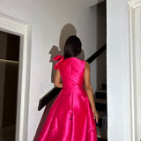 BARIANO (pink) Mirella v neck ruffle gown