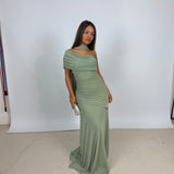 BY NICOLA (green) Fiesta off shoulder maxi