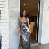 HANSEN AND GRETEL (silver) Kitty slip maxi