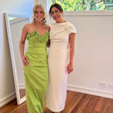 RACHEL GILBERT (green) Ren strapless rose gown