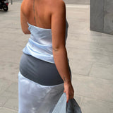 MODE MISCHIEF (blue) Melt panel midi