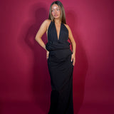 BEC AND BRIDGE (black) Priscilla bubble halter maxi