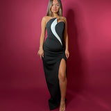 ELIYA THE LABEL (black/white) Aspen strapless gown