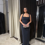 EFFIE KATS (grey slate) Marbella square neck gown